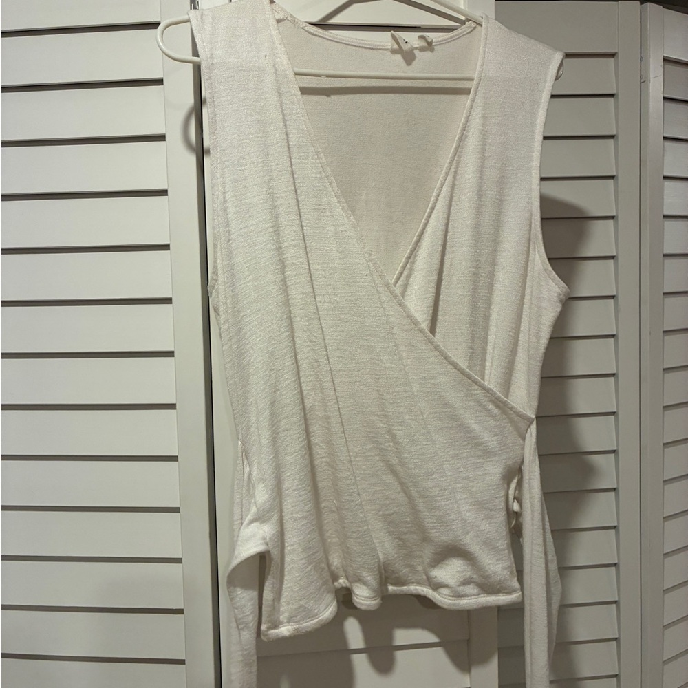 GAP Cream Wrap Blouse